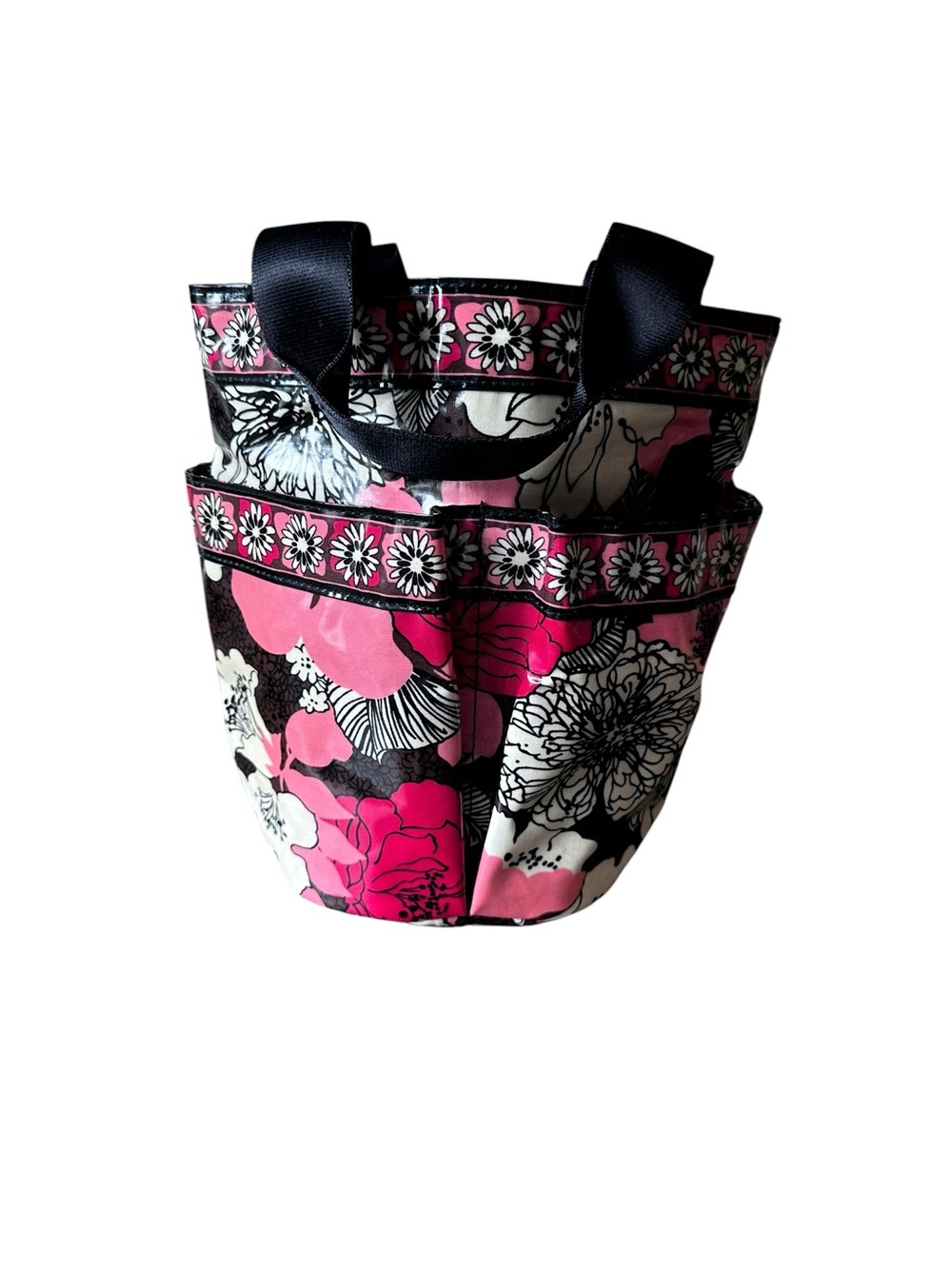 Vera Bradley Mocha Rouge Shower Caddy Tote NWT Pink Black Mesh Organizer